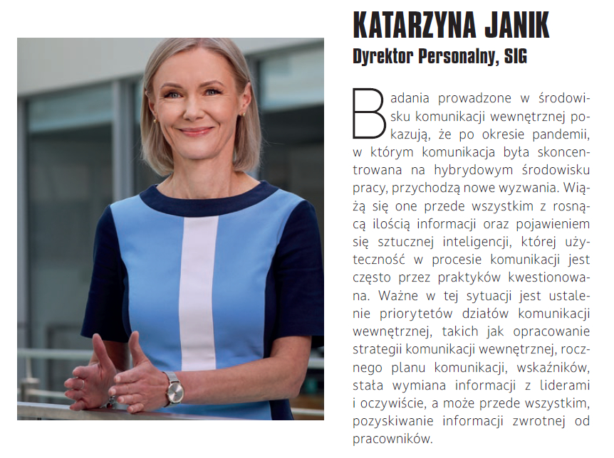 Katarzyna Janik, Dyrektor Personalny SIG