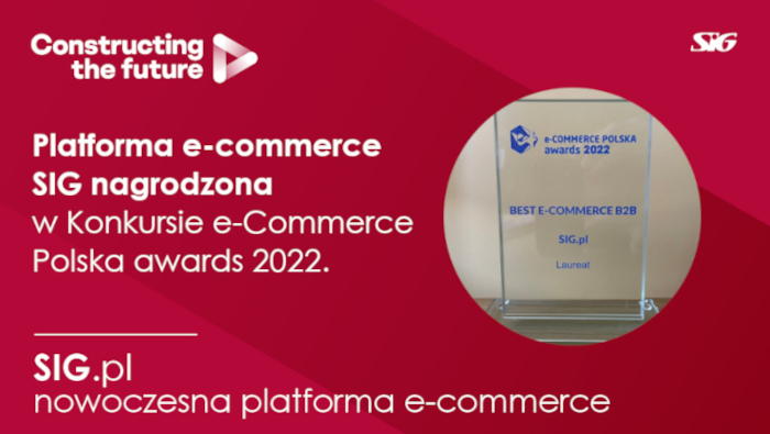 Platforma e-commerce SIG z tytułem Best in e-commerce B2B