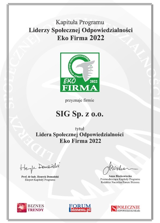 SIG EKO Firma 2022